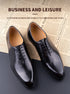 Men's Leather Casual Oxford Shoes Comfortable Lace-Up Business Footwear